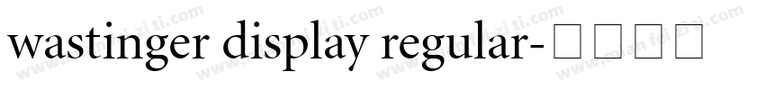 wastinger display regular字体转换